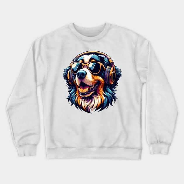 Hovawart Smiling DJ with Energetic Rhythms Crewneck Sweatshirt by ArtRUs